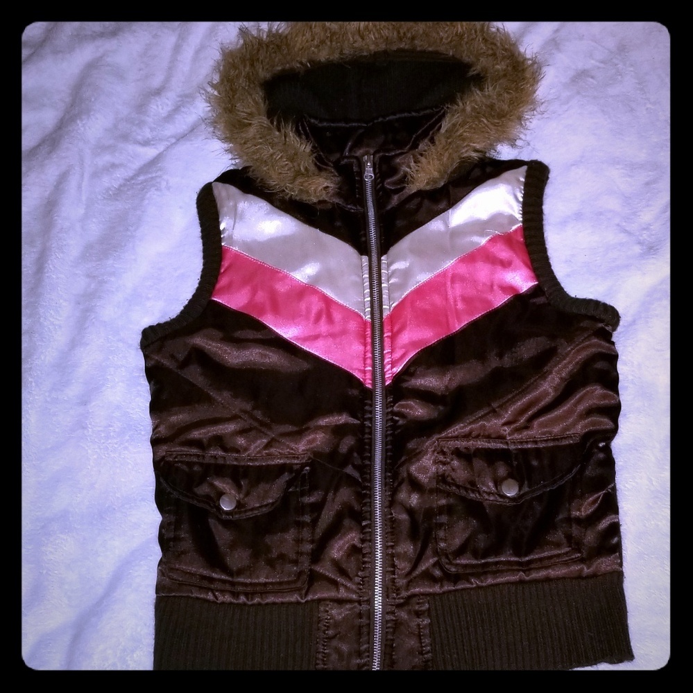 ** 3 for $30** Girls faux fur hooded vest